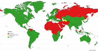 Brylex Tours Offered Countries Map